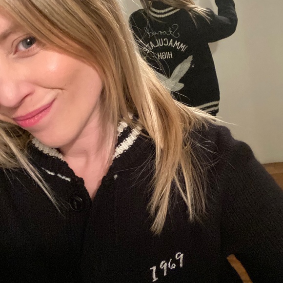 COPY - BNWT 1969 Stoned Immaculate High black Cardigan sweater w white accents … - Picture 13 of 16